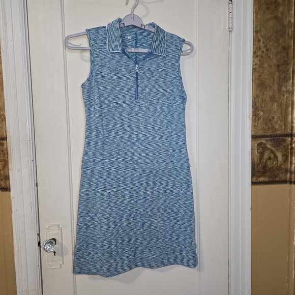 Nivo Sleeveless Zip Golf Dress blue green Pockets Size Medium - Picture 6 of 12